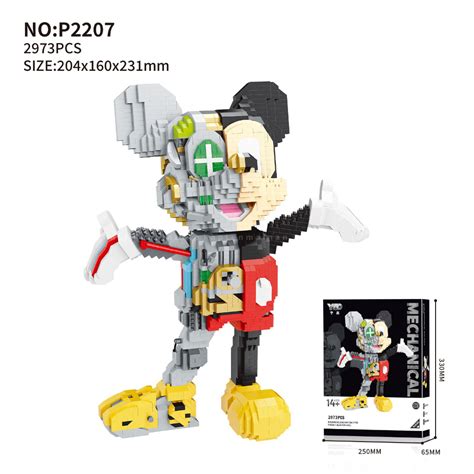 Jual Nano Block Mechanical Mickey Mouse Mainan Blok Balok Susun