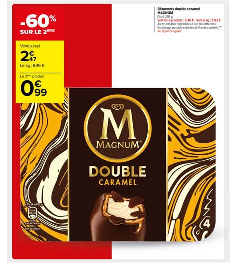 Promo B Tonnets Double Caramel Magnum Chez Carrefour Market Icatalogue Fr