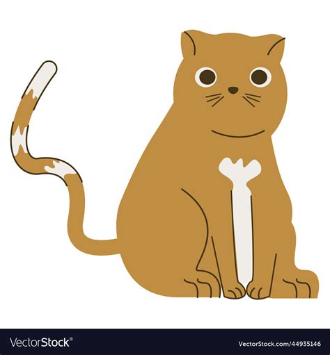 Cute Little Brown Cat Royalty Free Vector Image