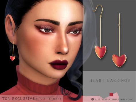 The Sims Resource Heart Earrings Heart Earrings Earrings Sims