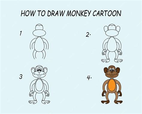 Desenho De Um Macaco Fácil - Passo a passo para desenhar um macaco. tutorial de desenho de um macaco ...