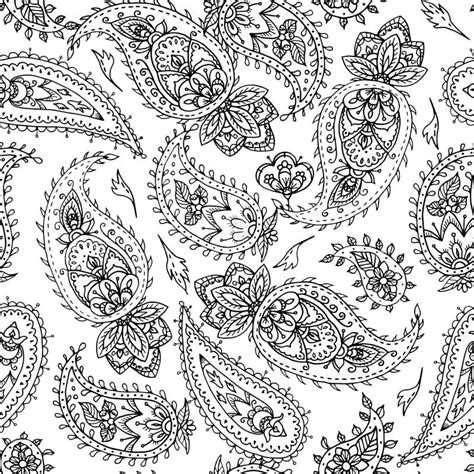 Paisley Coloring Pages Seamless Pattern Free Printable Coloring Pages