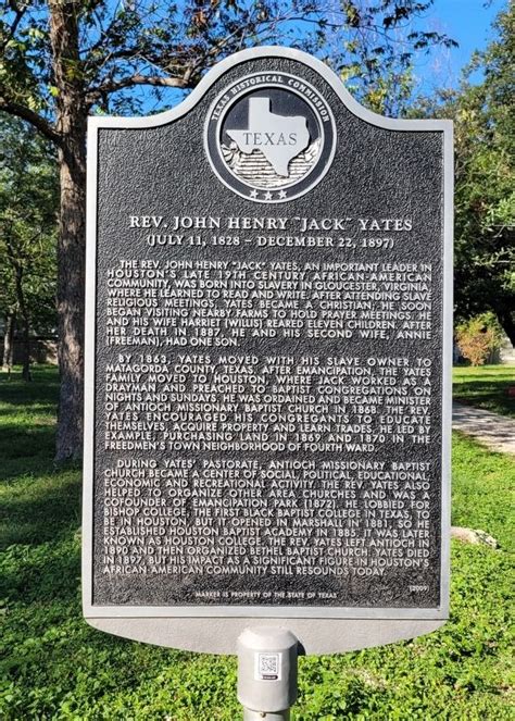 Rev John Henry Jack Yates Historical Marker