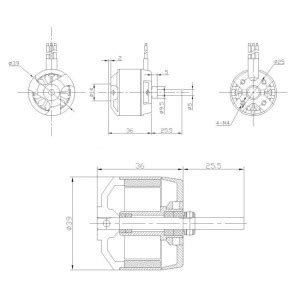 Moteur électrique radiocommandé Moteur DM2815 Kv950 Scientific MHD