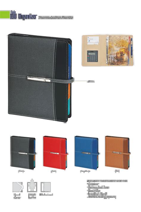 Custom 6 Ring Binder Notebook Leather Organizer Planner With Logo