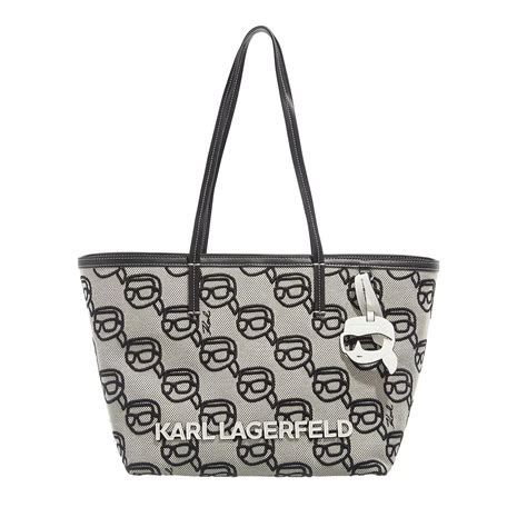 Karl Lagerfeld Ikonik 2 0 Seasonal Tote Cnv Black Gray Shopper