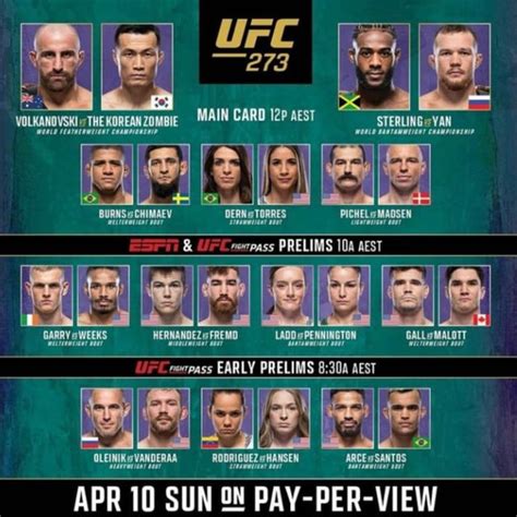 UFC 273 full card : r/ufc