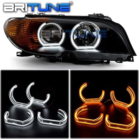 Led Angel Eyes For Bmw 3 Series E46 Coupe Convertible Halo Rings Tuning Xenon Headlight Drl Dtm