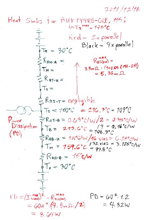 thermal - Heat Dissipation Calculation for MOSFET - Electrical ...