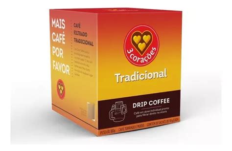 Café Três Corações Drip Coffee Filtrado Tradicional 10x10g