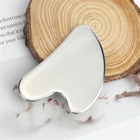 1pc Gua Sha Facial Tool Stainless Steel Guasha Massage Tool Natural