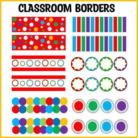 classroom borders with circles and dots