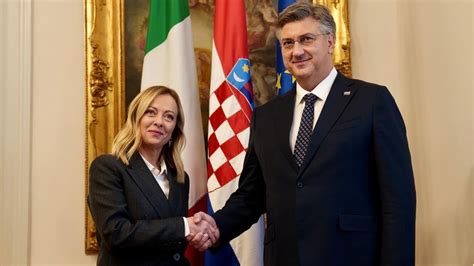 GIORGIA MELONI A ZAGABRIA CON IL PRIMO MINISTRO CROATO ANDREJ PLENKOVIĆ