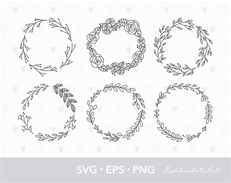 Floral Wreath Svg Wreath Svg Floral Wreath Svg Files for - Etsy