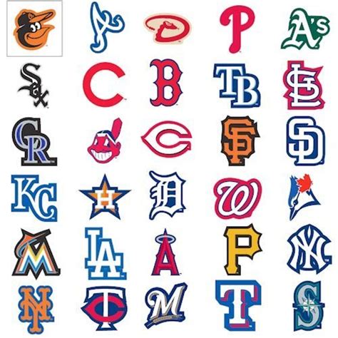 Buy MLB Major League Baseball Team Logo Stickers Set of 30 Teams 4" X 3 ...