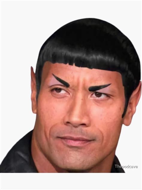 Eyebrow Meme Dwayne The Rock Johnson Sticker By Thepodcave Redbubble