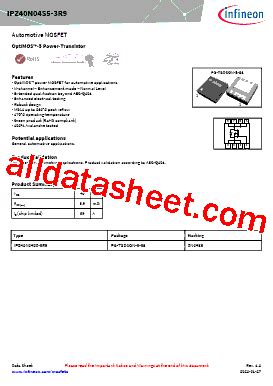 Ipz N S R Datasheet Pdf Infineon Technologies Ag