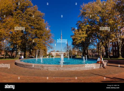 Scott Plaza and Fonville Fountain at Elon University in Elon, North ...