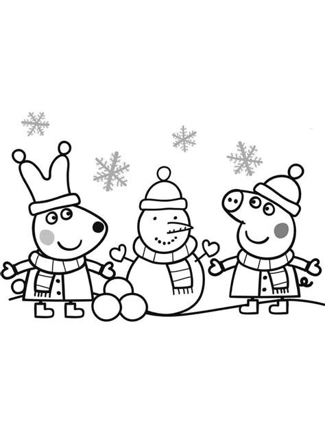 Peppa Pig Christmas coloring page - Free printable