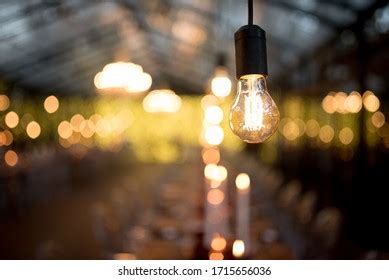 Naked Hanging Bulb Glowing Dark Stock Photo Shutterstock