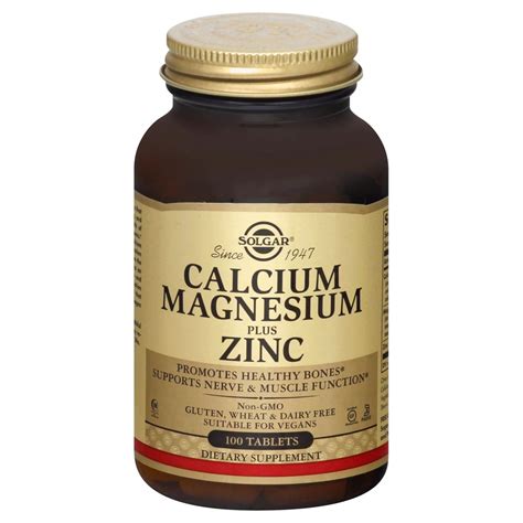 Solgar Calcium Magnesium Plus Zinc Tablets Shop Minerals At H E B