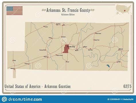 Arkansas, St. Francis County Map Cartoon Vector | CartoonDealer.com ...