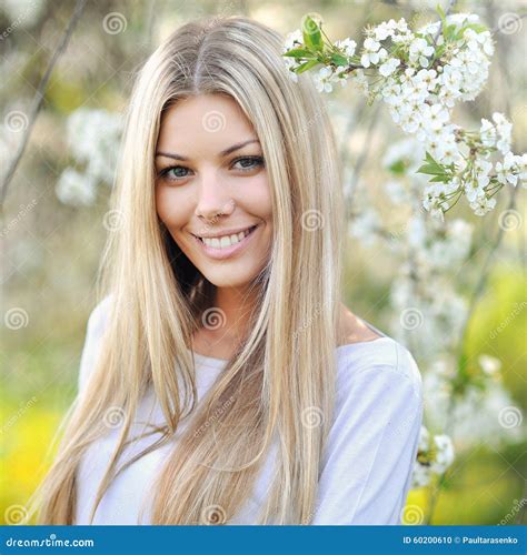 Beautiful Young Blonde Woman Face - Close Up Stock Photo - Image of