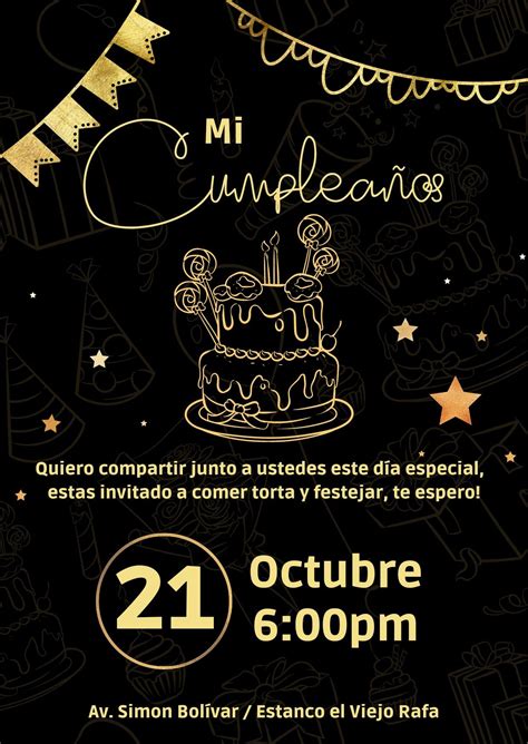 Tarjeta de invitación cumpleaños