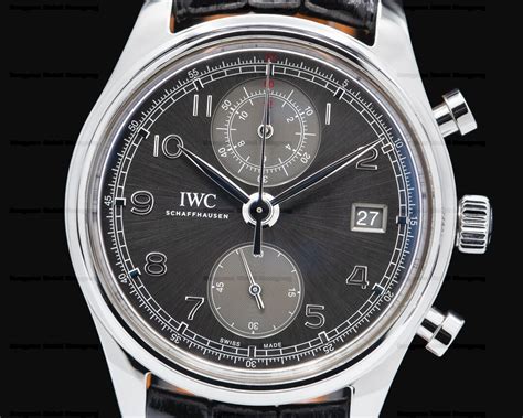 Iwc Iw Portuguese Chronograph Classic Ss Grey Dial