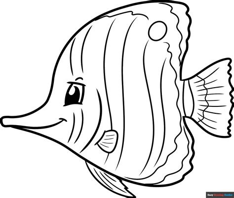 Tropical Fish Coloring Page | Easy Drawing Guides