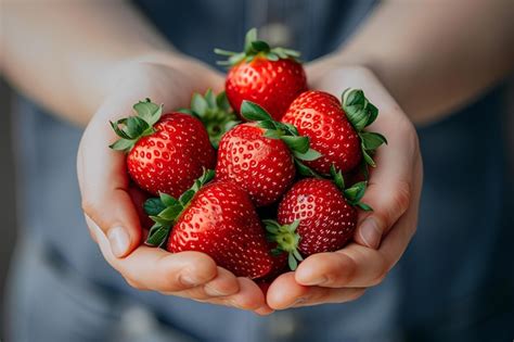 Premium Photo A Person Holding A Bunch Of Strawberries