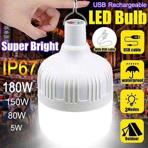 Rechargeable LED Light BulbUSB Portable Lamp For Emergency Camping