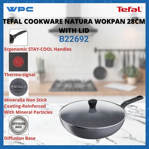 TEFAL COOKWARE NATURA WOKPAN 28CM WITH LID B2269295 Shopee Malaysia