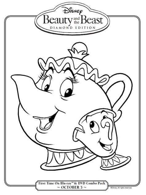 Chip Beauty And The Beast Coloring Pages Coloring Pages