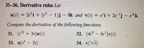 Solved Derivative Rules Let U T I J Chegg