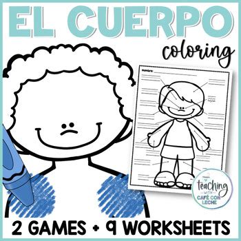 Colorea Escribe Las Partes Del Cuerpo Body Parts Coloring Game In Spanish