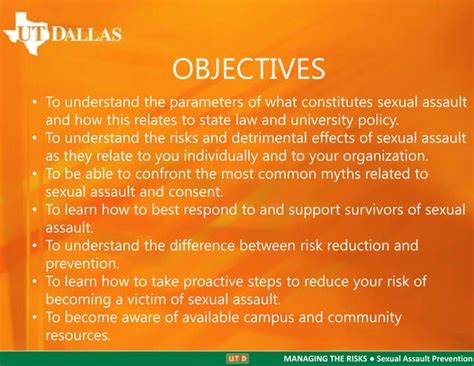 Managing The Risks Sexual Assault Prevention Presentation 6 Of 9 Ppt