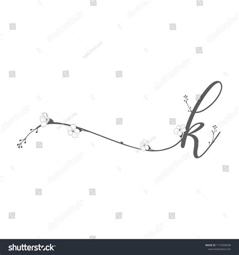 Vector Hand Drawn Floral K Monogram Stock Vector (Royalty Free ...