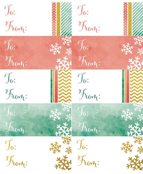 Holiday Labels in a Watercolor & Glitter Theme | Free printable labels ...