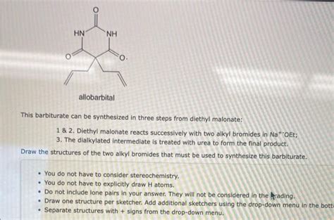 Solved This barbiturate can be synthesized in three steps | Chegg.com