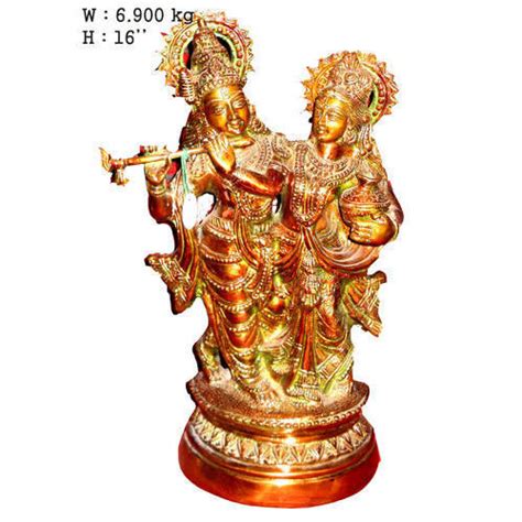 Golden Gold Plated Brass Radha Krishna Statue At Rs 800 Kg In Aligarh