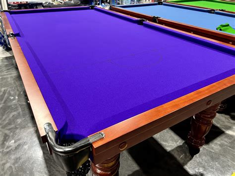 Cedar Colour Pool Snooker Billiard Table 8ft Slate With Purple Felt