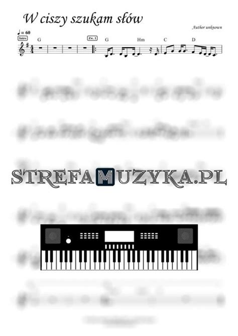 W ciszy szukam słów Nuty na Keyboard StrefaMuzyka pl