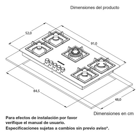 Encimera A Gas Challenger Sq Cm Quemadores Triple Corona