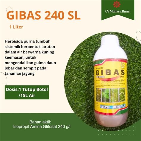 Jual Pestisida Herbisida Gibas Sl Liter Membasmi Gulma Dan Teki