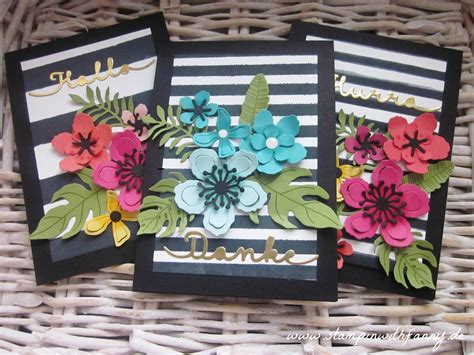 Stampin With Fanny Farbenfrohe Karten Mit Den Framelits Pflanzen