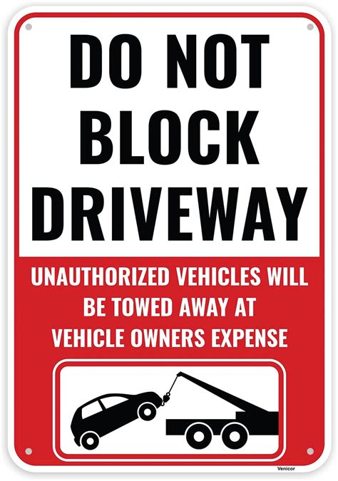 Amazon Pc Do Not Block Driveway Sign X Inches Aluminum