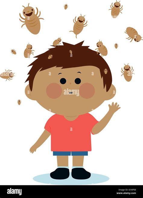 Boy With Lice On His Head Stock Vector Image Art Alamy