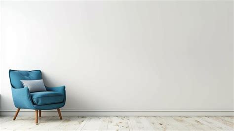 Premium Photo A Blue Armchair In A Minimalist White Room