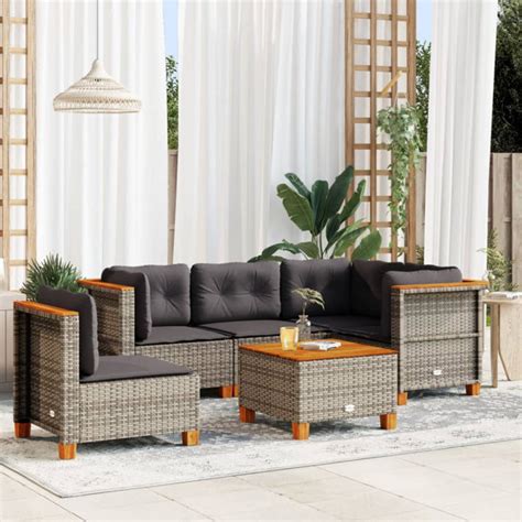 DEvidaxl 5 Sitzer Lounge Set Aus Polyrattan Mit Polster Wayfair De